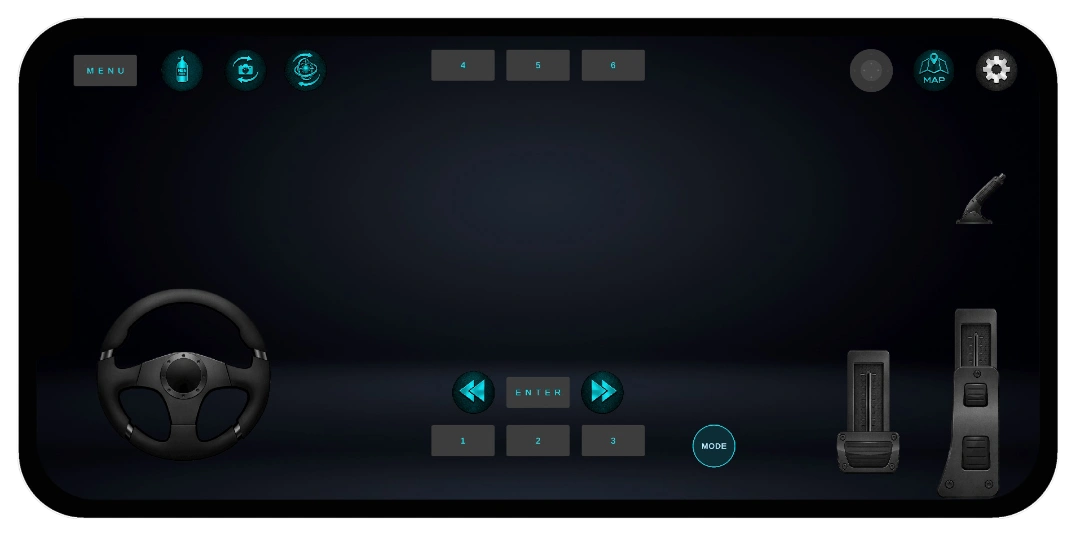 Steering Wheel Mode app interface
