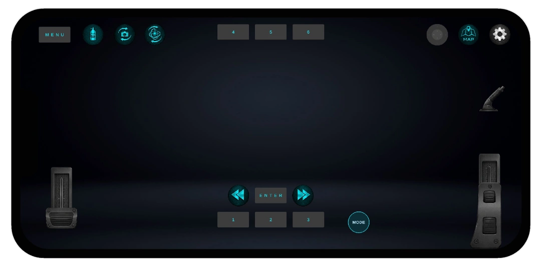 Tilt and Gyro Wheel app interface